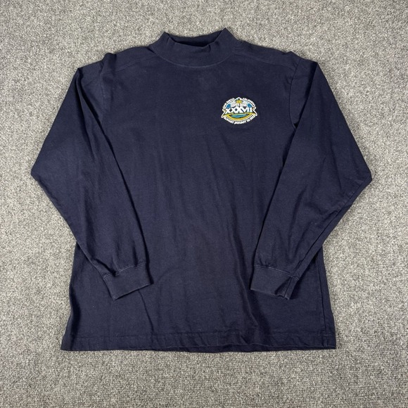 NFL Other - 2003 Super Bowl XXXVII NFL Navy Mock Turtleneck Shirt Mens Medium San Diego Y2K